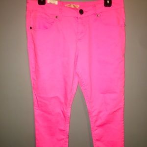 Hot pink skinny jeans